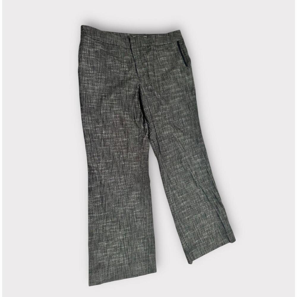Marona Womens Dress Pants Pocket Zipper Black/Gray Textured Size 16W